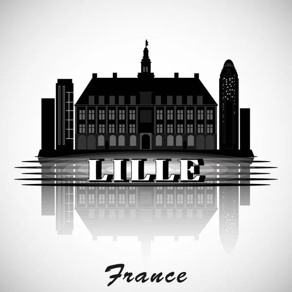 Diseño moderno de Lille City Skyline. Francia — Vector de stock