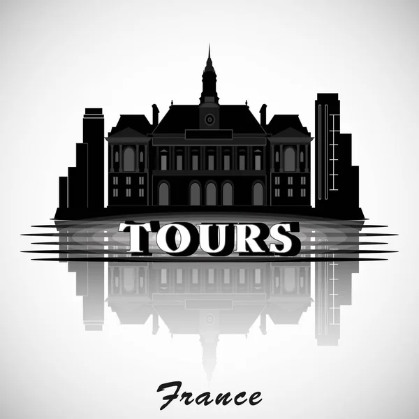 Projekt nowoczesnego miasta Tours Skyline. Francja — Wektor stockowy