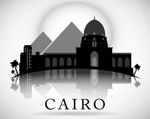 Modern Kairó City Skyline Design. Egyiptom — Stock Vector