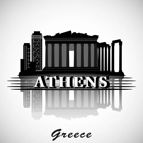 Modern Atina şehir manzarası tasarım. Yunanistan — Stok Vektör