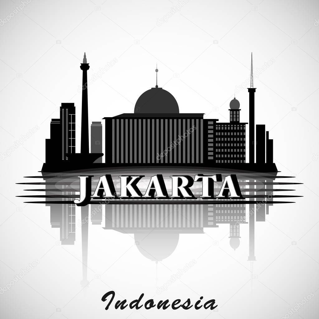 Modern Jakarta City Skyline Design. Indonesia 