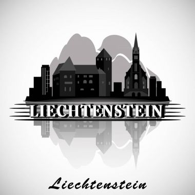 Modern Liechtenstein Skyline Design  clipart