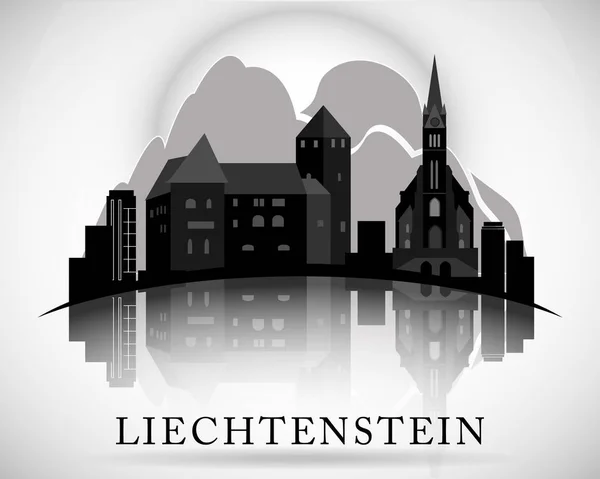 Moderno Liechtenstein Skyline Design — Vetor de Stock