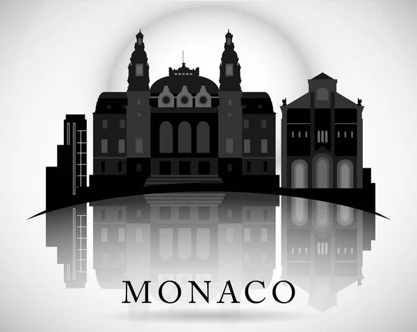 Modern Monaco Skyline Design — Stock Vector