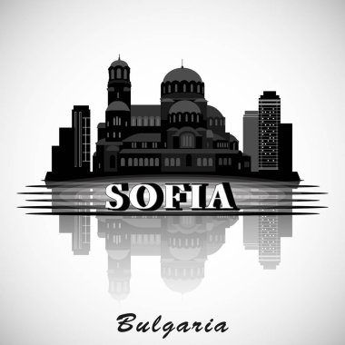 Modern Sofya şehir manzarası tasarım. Bulgaristan 