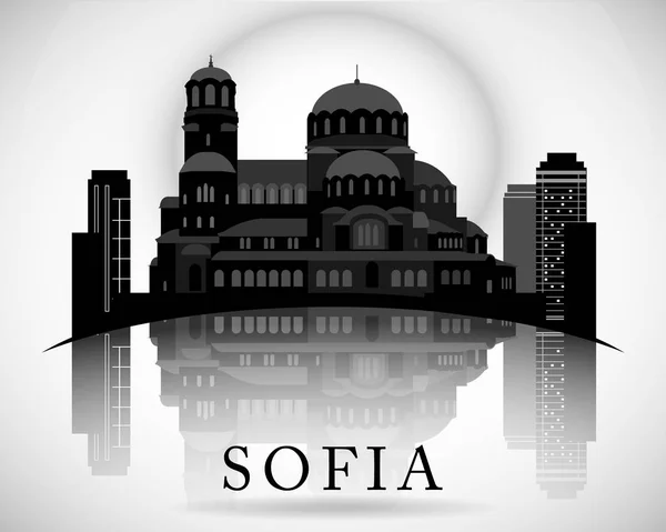 Современный дизайн городского неба Софии. Болгария — стоковый вектор