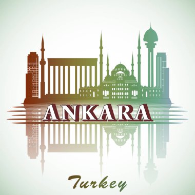 Modern Ankara şehir manzarası tasarım simge vektör Illustration. Türkiye 