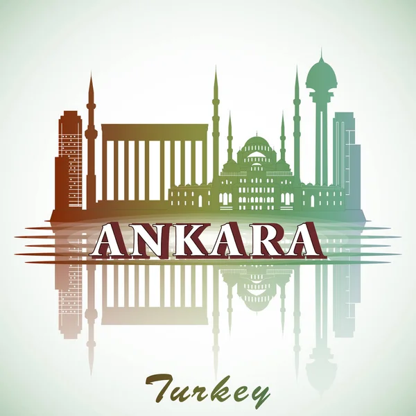 Векторная иллюстрация современного дизайна Skyline с достопримечательностями Анкары. Турция — стоковый вектор