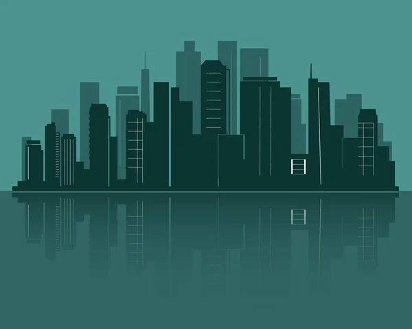 Silhouette de ville skyline. Illustration vectorielle . — Image vectorielle