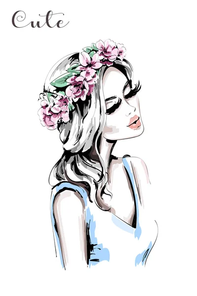 https://st3.depositphotos.com/3573487/17600/v/450/depositphotos_176006564-stock-illustration-beautiful-woman-flower-wreath-her.jpg