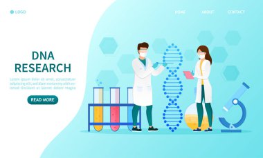 DNA Yenilikçi Biyomühendislik Bilimsel Keşifleri ile ilgili laboratuvar deneyinde bilim adamları moleküller ve kimyasal elementler araştırması Nano helix Fütüristik tıp Genetik Mühendisliği Vektörü