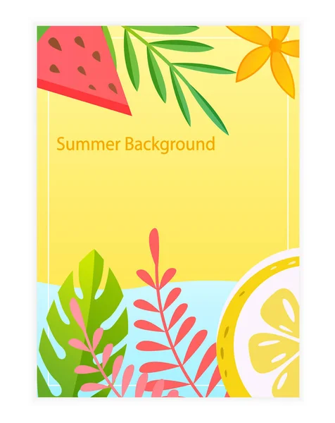 Kleurrijke Zomer lay-out ontwerp wenskaarten. Geschikt voor banner, omslag, poster. Makkelijk te bewerken. Kan worden voor afdrukken of webdesign Licht aangename zomerkleuren Flat Vector Illustration — Stockvector