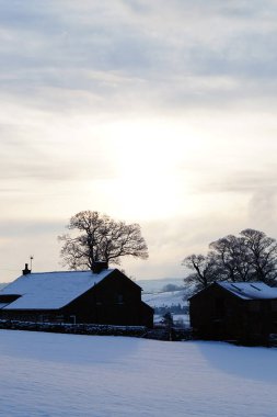 Kışın Yorkshire kırsalının manzarası