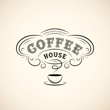 vintage ετικέτα καφέ