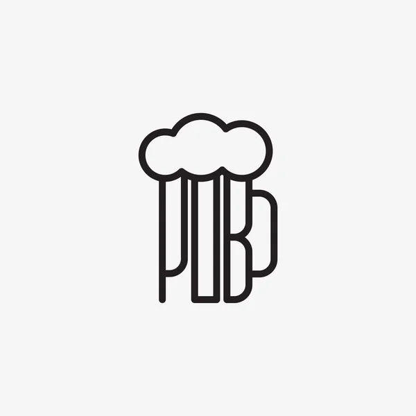 パブのロゴのテンプレート — ストックベクタ