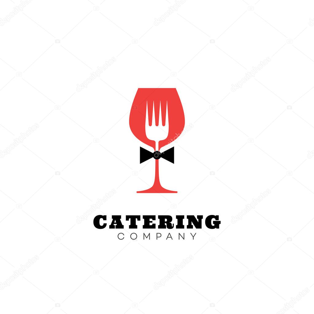 Catering company logo template design. Vector illustration.