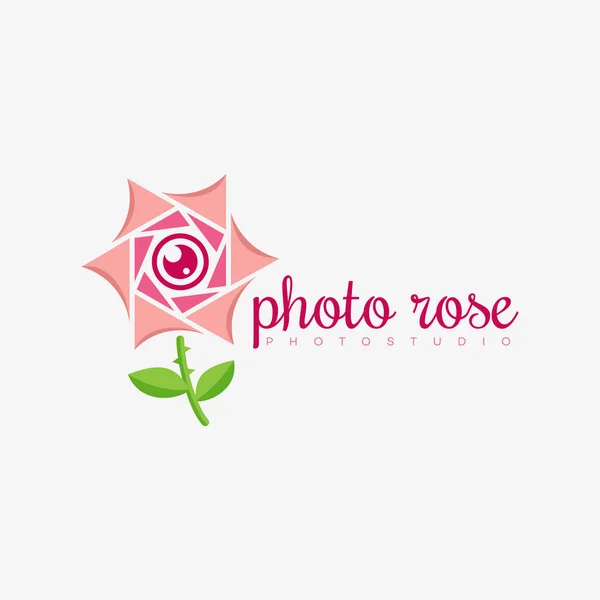 Foto růží logo — Stockový vektor