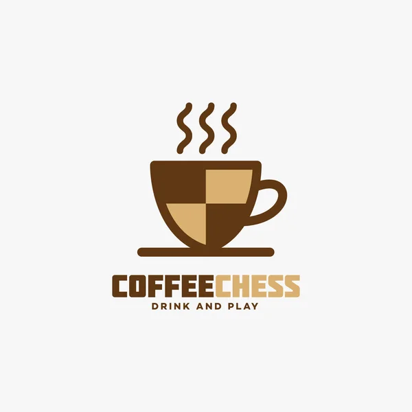 Coffee chess logo — Stock Vector
