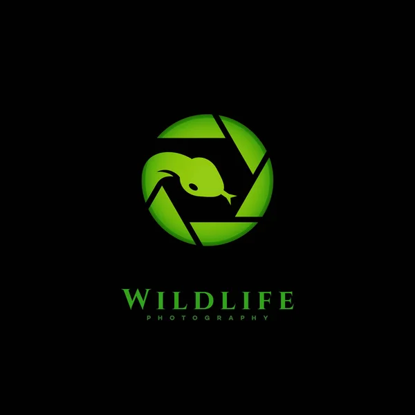 Logo Fotografía Vida Silvestre — Vector de stock