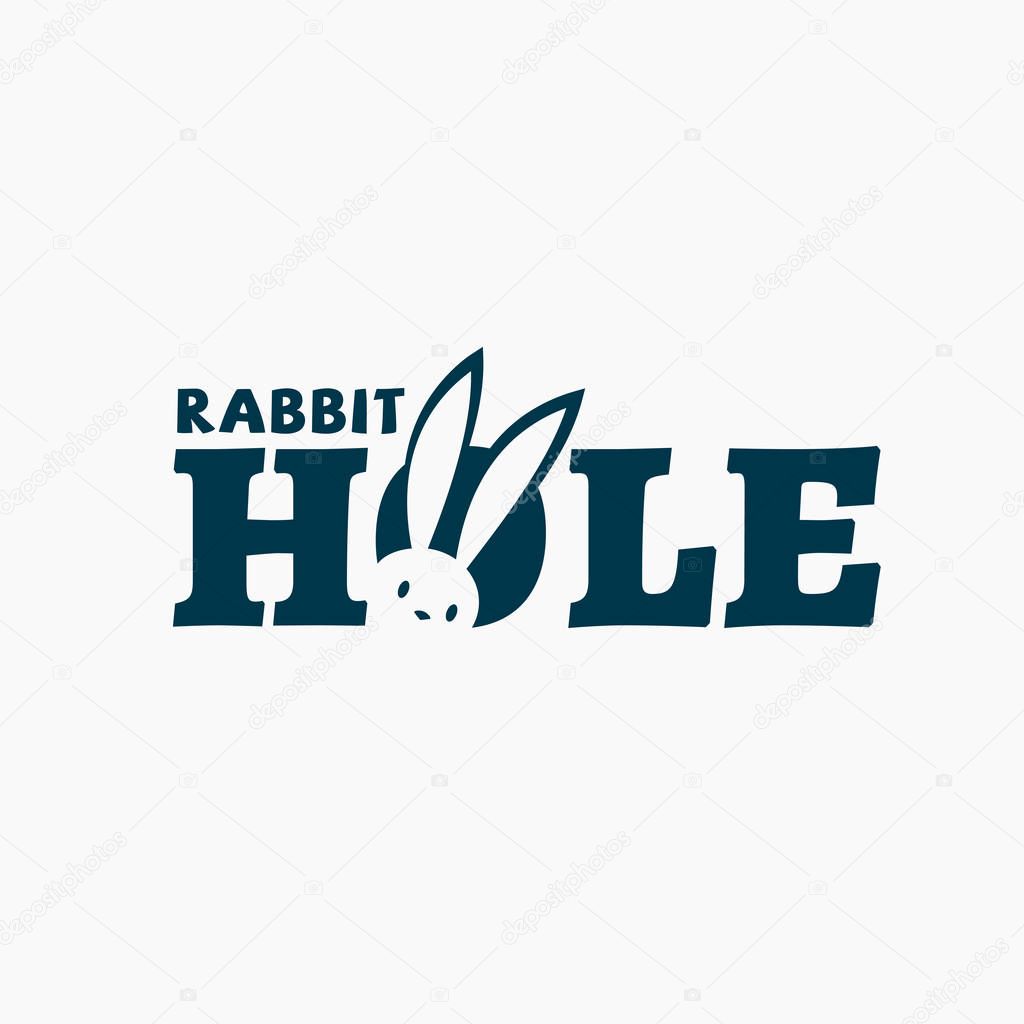 Rabbit hole logo template design. Vector illustration.