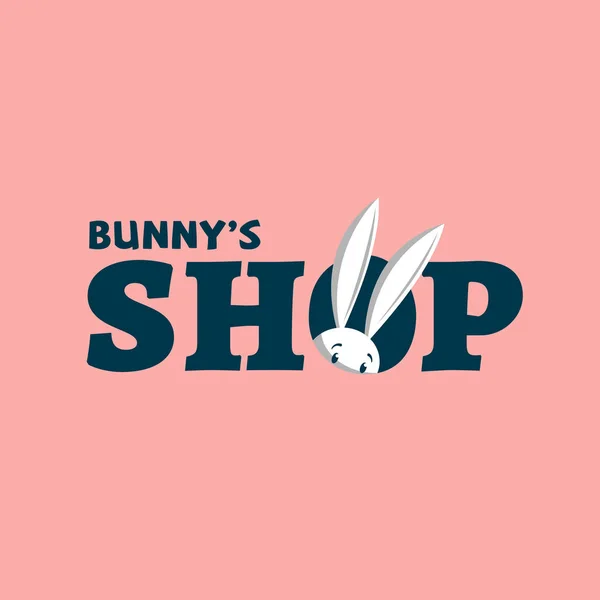 Bunny shop logo — Stock Vector