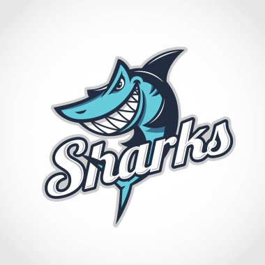 Köpekbalığı maskot şablonu