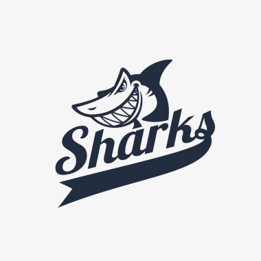 Köpekbalığı maskot şablonu