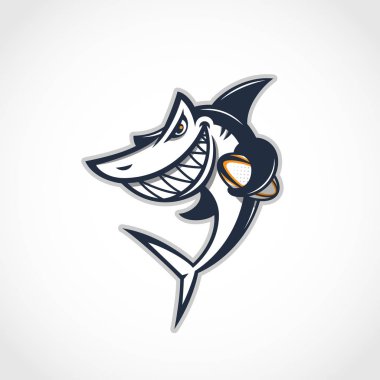 Shark mascot template clipart