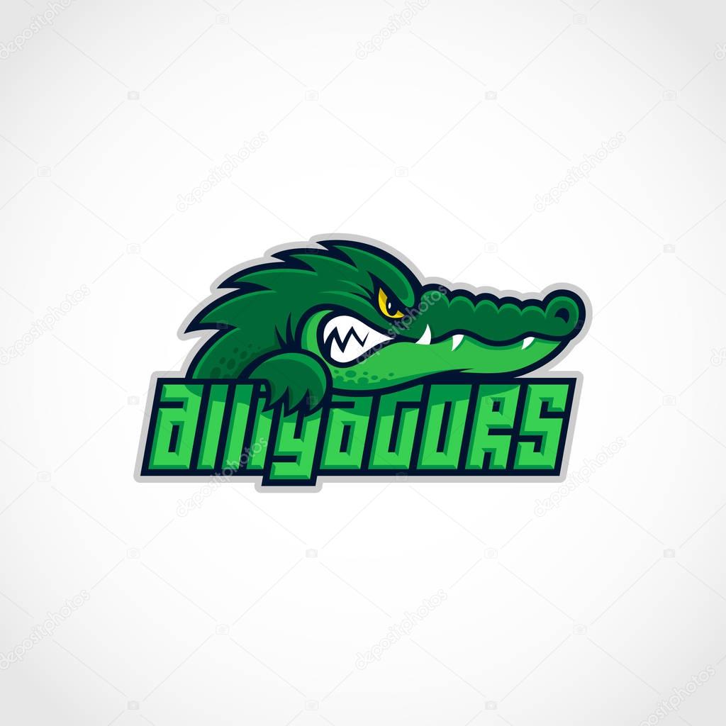 Alligator mascot for a sport team. Vector illustration.