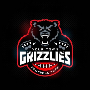 Grizzly mascot template clipart