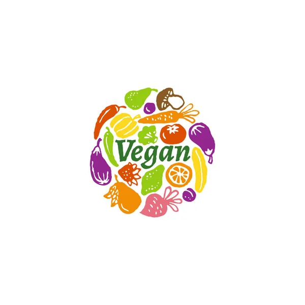 Plantilla etiqueta vegana — Vector de stock
