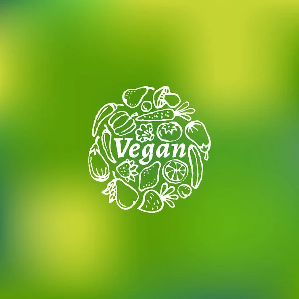 Šablona štítku Veganská — Stockový vektor