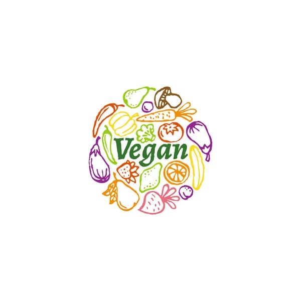 Plantilla etiqueta vegana — Vector de stock