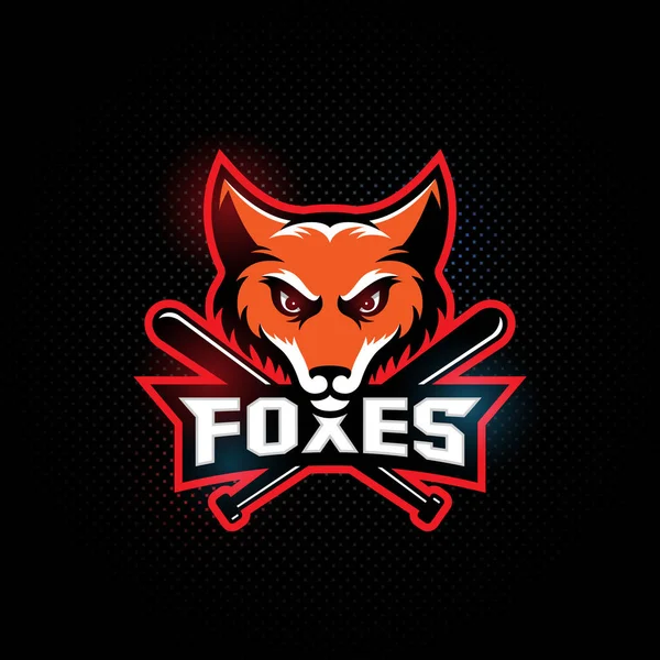 Plantilla mascota Fox — Vector de stock