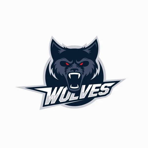 Wolf mascot template — Stock Vector