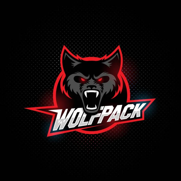 Wolf mascot template — Stock Vector