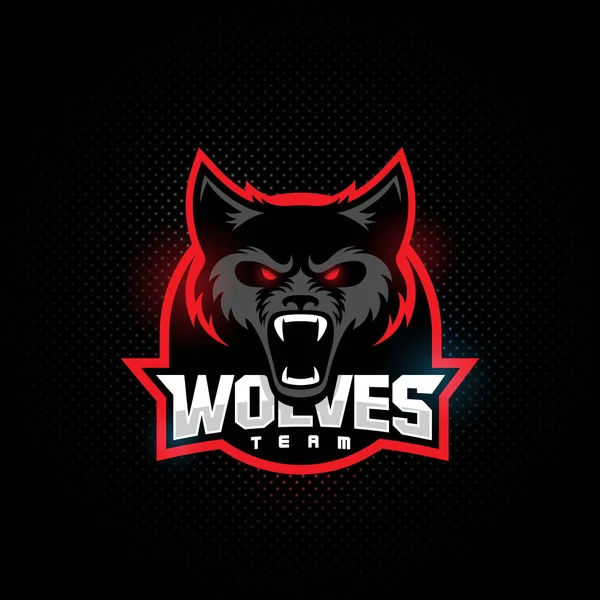 Wolf mascot template — Stock Vector