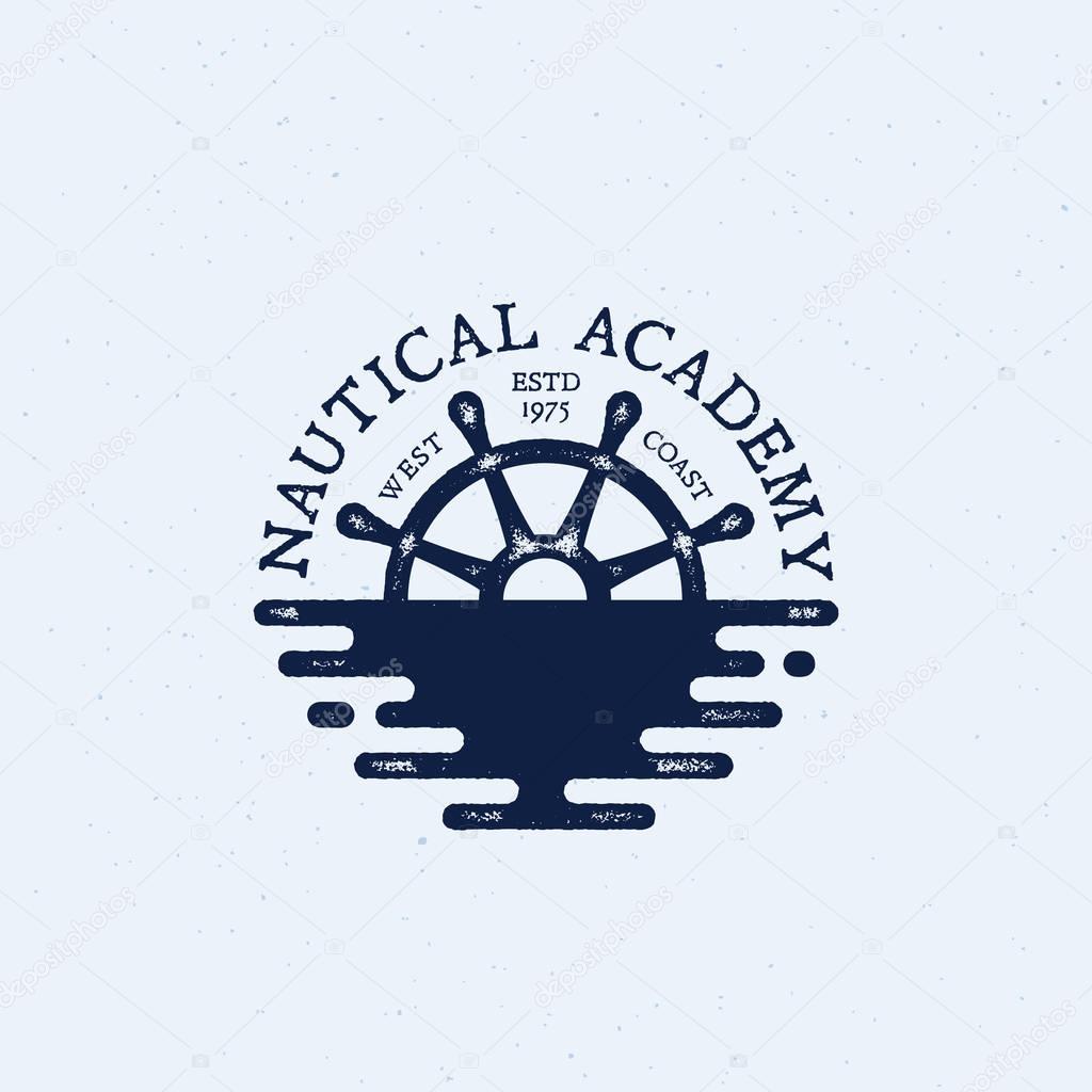 Nautical logo template design. Vector illustration.