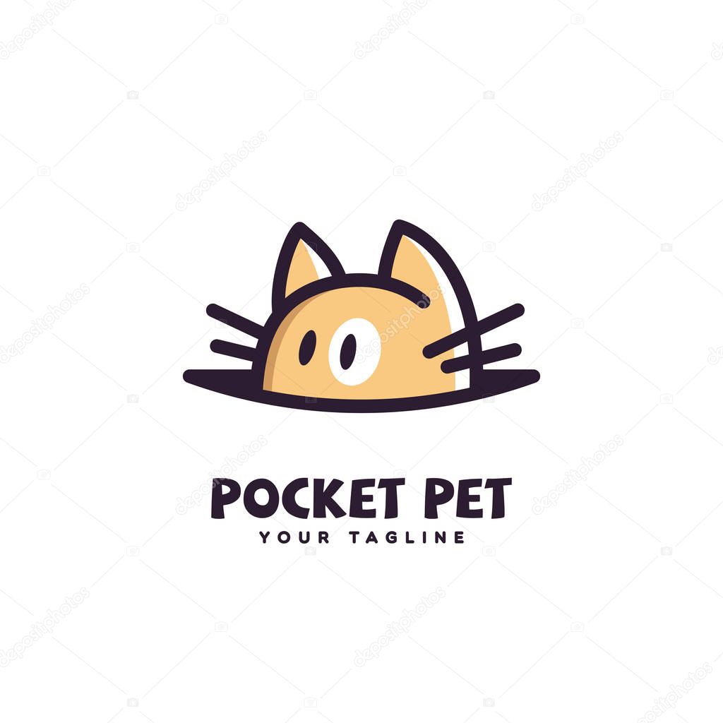 Pocket pet logo template design. Vector illustration.