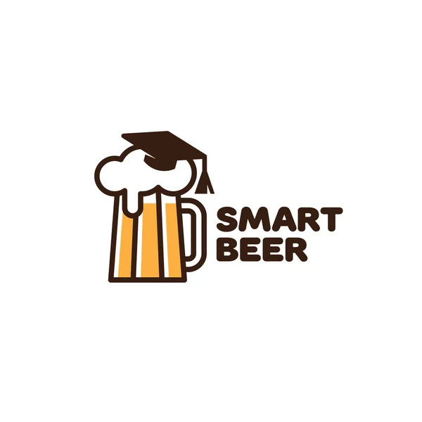 Smart beer logo — Stock Vector