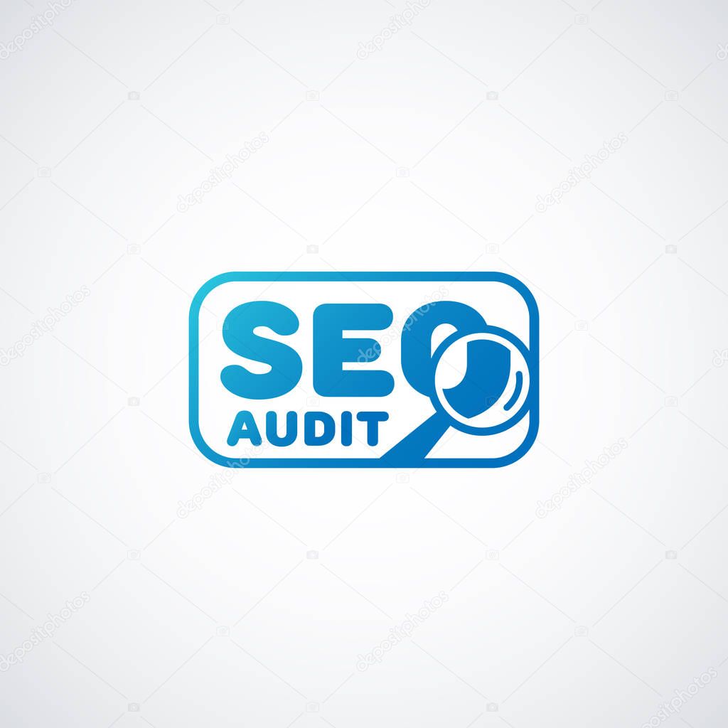 Seo audit logo template design. Vector illustration.