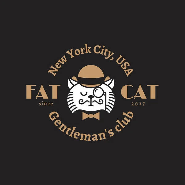 Fat cat logo — Stockvector