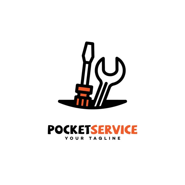 Logotipo de servicio de bolsillo — Archivo Imágenes Vectoriales