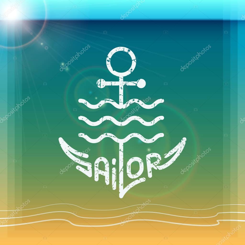 Sailor logo template design. Vector illustration.