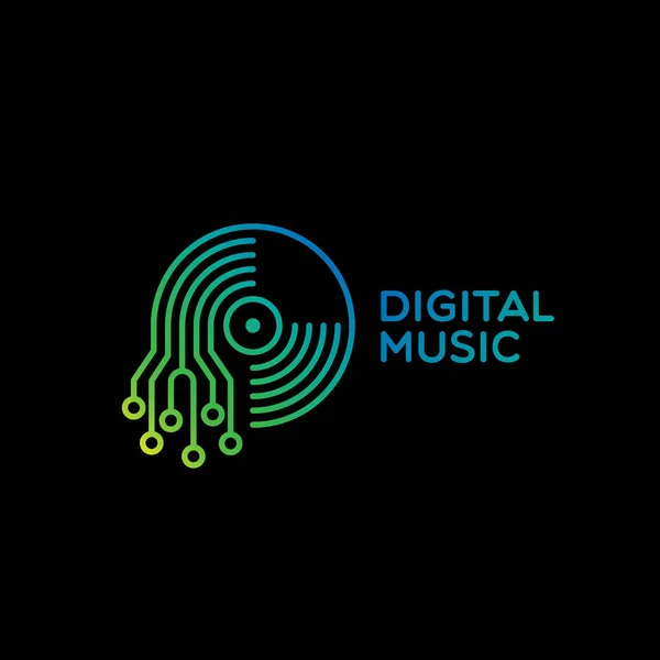 Digitales Musiklogo — Stockvektor