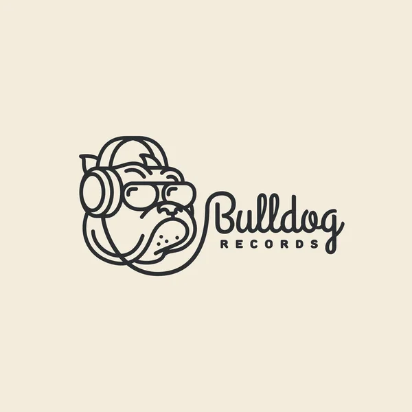 Bulldog kayıtları logo — Stok Vektör