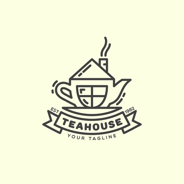 Teehaus-Logo — Stockvektor