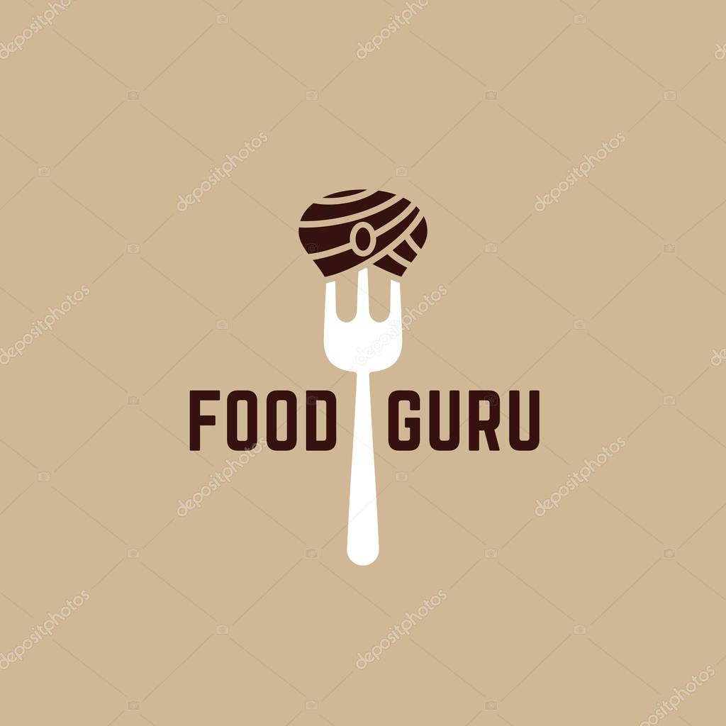 Food guru logo template design. Vector illustration.