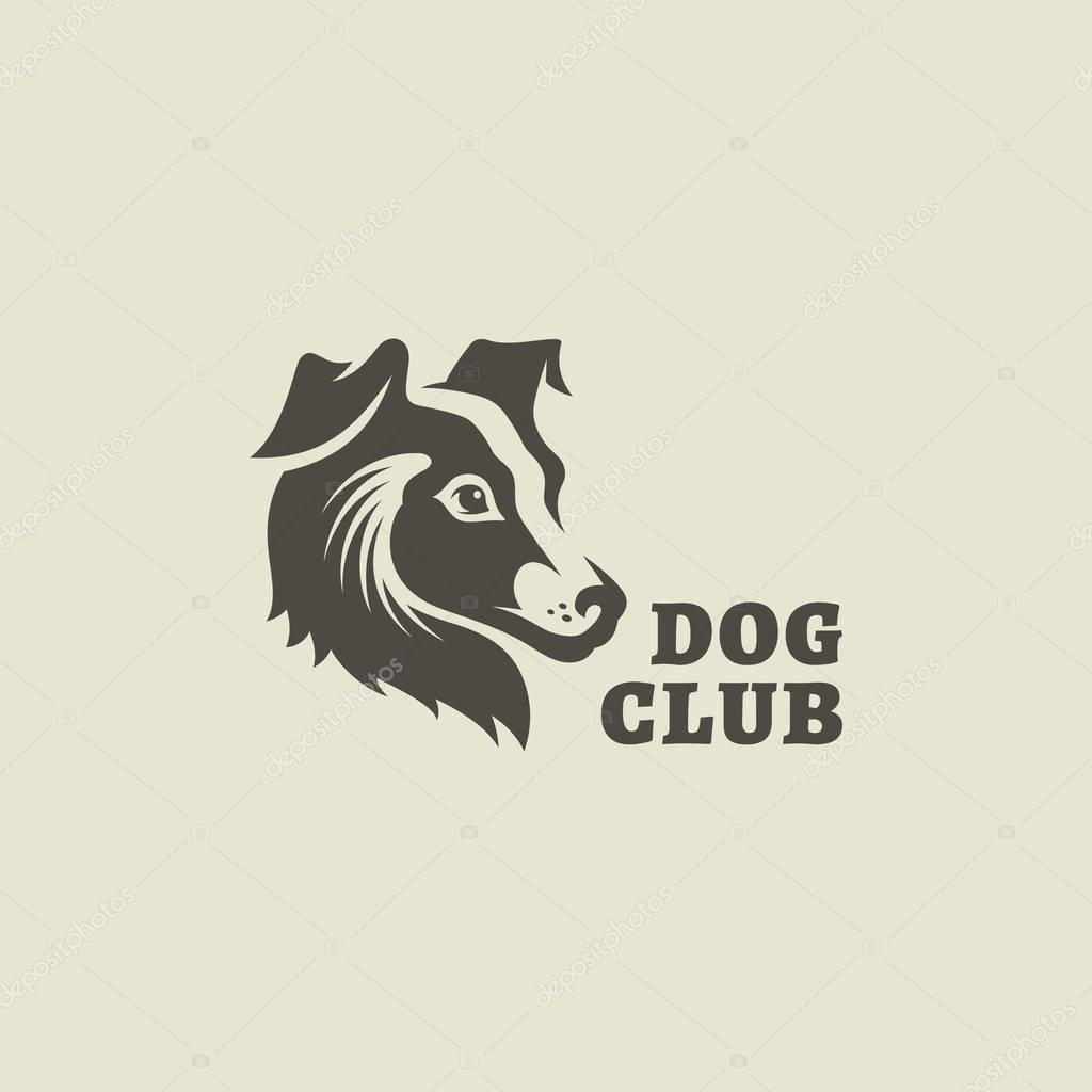 Dog club logo template design. Vector illustration.