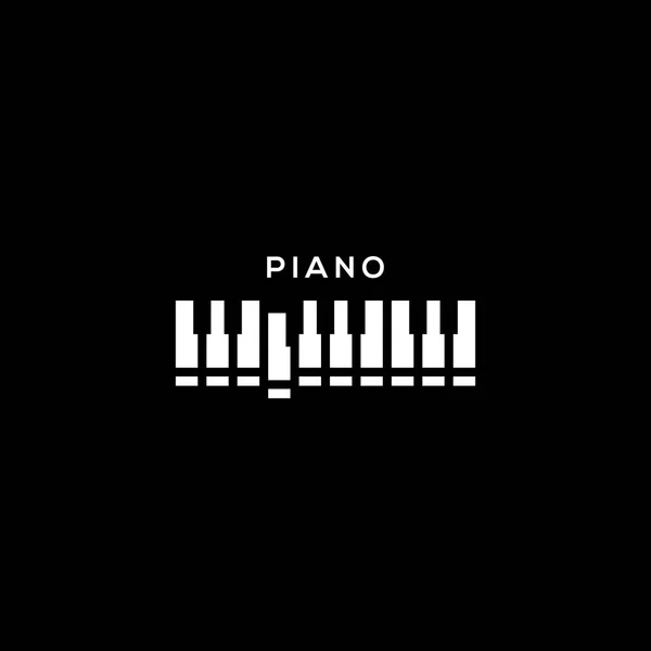 Piyano logo şablonu — Stok Vektör